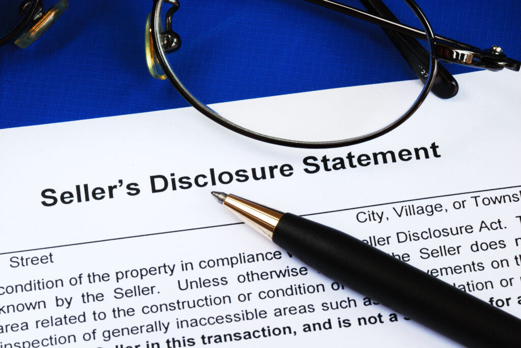 Sign the seller disclosure statement in a real estate transactio
